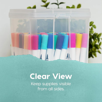 IRIS USA Vertical Storage Bins with Lids |Made in USA| Flip Top Containers for Organizing Pantry, Office, Craft, and Study Supplies - Small (10-Pack)
