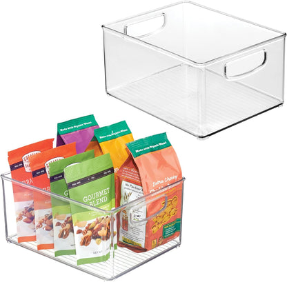 iDesign Stackable Clear Plastic Bin - Kitchen Organizers and Storage for Fridge and Pantry, 2-Pack
