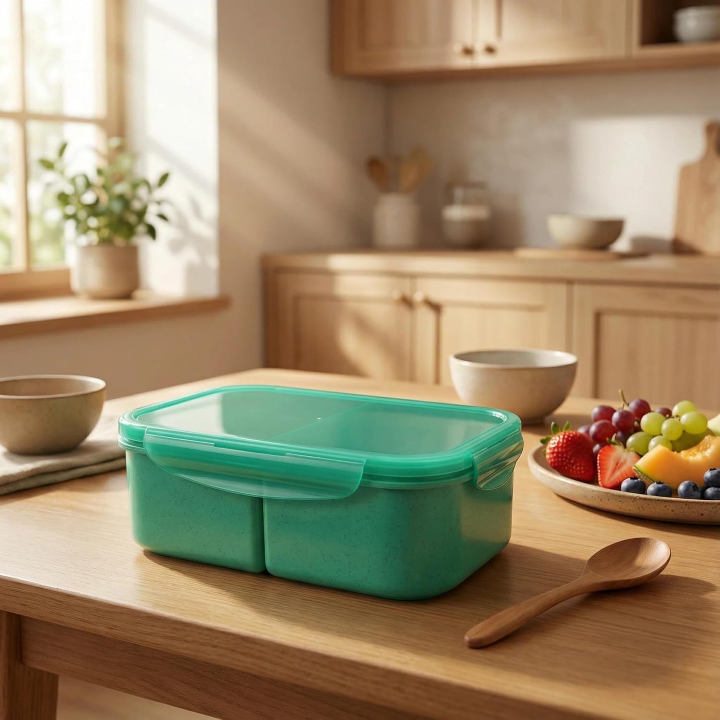 MISS BIG® Bento Box,Bento Box Adult,Lunch Box,Leak Proof Lunch Containers,No BPAs and No Chemical Dyes Bento Lunch Box,Dishwasher and Microwave Safe Lunch Containers for Adults(1900ml Gray)