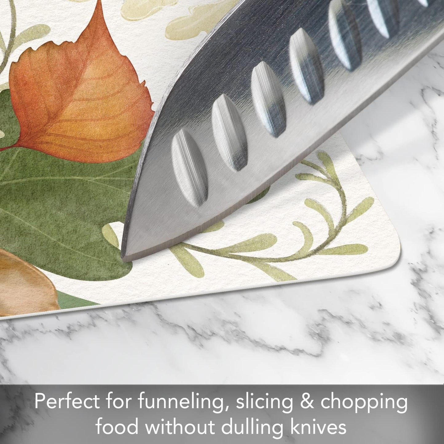 Cut N' Funnel Eat Fresh Designer Flexible Cutting Board Mat 15" x 11.5" Made in the USA Decorative Flexible Easy to Clean