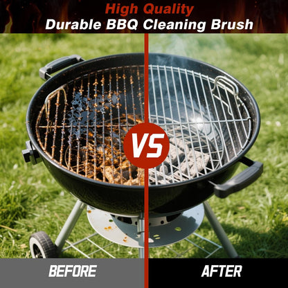 Professional Grill Brush and Scraper Kit - Heavy Duty BBQ Grill Brush with Stainless Steel Scrubber, Outdoor Grill Cleaning Brush Tools for Home, Restaurant & Commercial Use