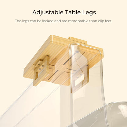Wealone Black Couch Arm Tray for Wide Couch, Bamboo Sofa Arm Clip Table with Storage Box, Couch Armrest Tray with 360°Rotating Phone Holder, Sofa Arm Table Clip for Eating, Drinks or Dining