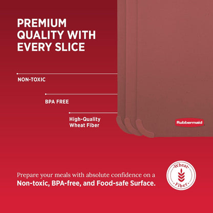 Rubbermaid 3pc Reversible Wheat Fiber Cutting Board Set | Cutting Boards for Kitchen – Dishwasher Safe, Non-Slip Corners, Lightweight & Easy To Store- Large Cutting Board for Meat, Veggies & Fruits
