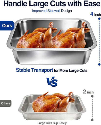 5 in 1 Grill Prep Tray and Carry System, Large Grilling Prep and Serve Trays with Lid and Cutting Board, Deep Meat Marinating Container as BBQ Grilling Gift, Home Series, L