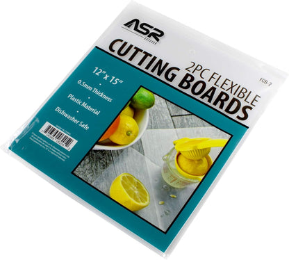 Multi-Pack Thin Clear Flexible Plastic Cutting Board Mat, 12" x 15" (4, Clear)