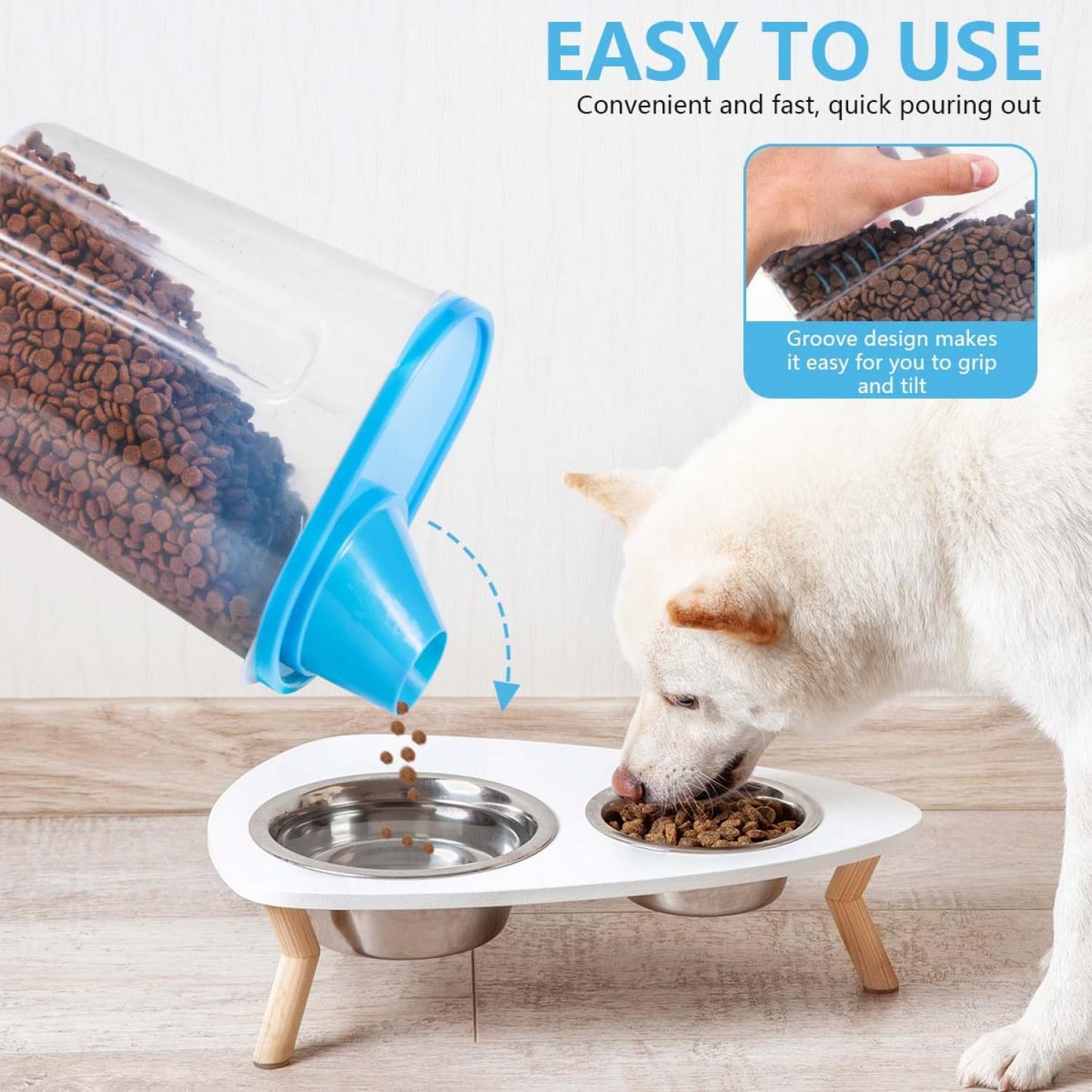 SenseYo Pet Food Storage Container 2lb 2.5L Translucent Cat Dog Food Storage Container Dispenser with Measuring Cup Pour Spout Sealed Cover for Pets (Pink 1pcs)