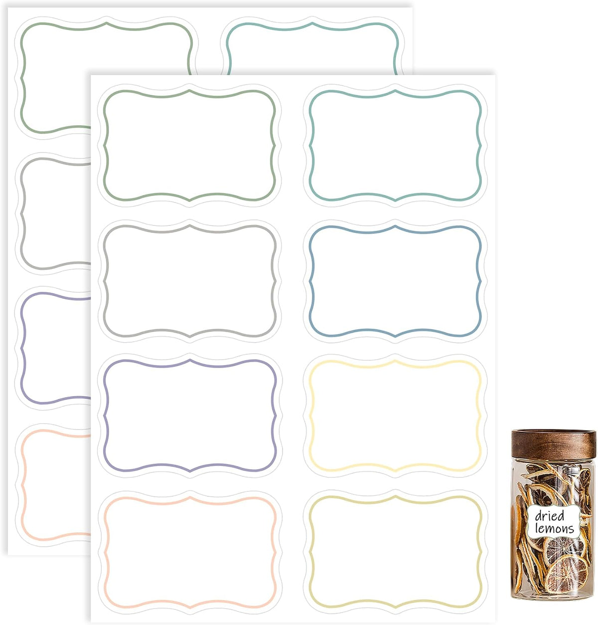 16 Pcs 1.96” x 2.95” Large Dry Erase Labels, Reusable Waterproof Stickers in 8 Colors for Storage Bins, Pantry Containers, Whiteboards and Freezers