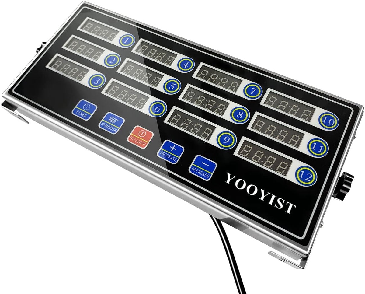 Commercial Kitchen Timer 12 Channel Digital Loud Alarm Cook Timer