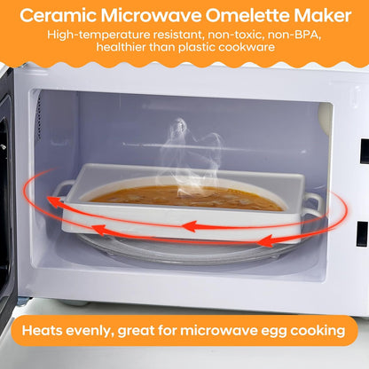 EliteVibe Ceramic Microwave Omelet Maker, BPA-Free Egg Cooker