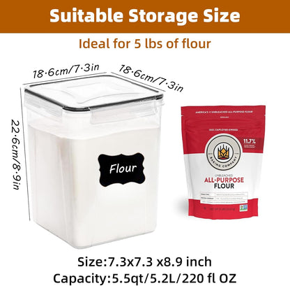 42pcs Airtight Containers, Clear Stackable Dry Food Storage | 42pk clear airtight containers with tight lids keep dry food fresh. Safe plastic, stackable for pantry kitchen storage