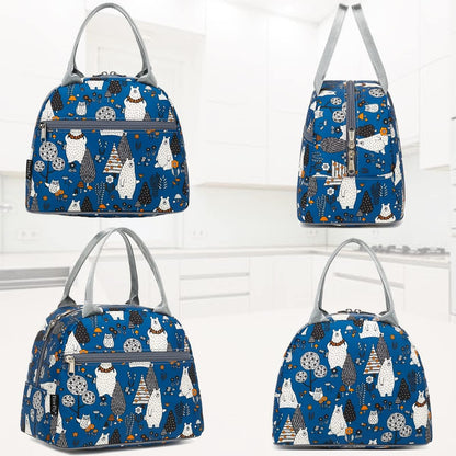 FlowFly Insulated Lunch Cooler Bag - Tote Bag Organizer for Women/Men, Black - Colors B