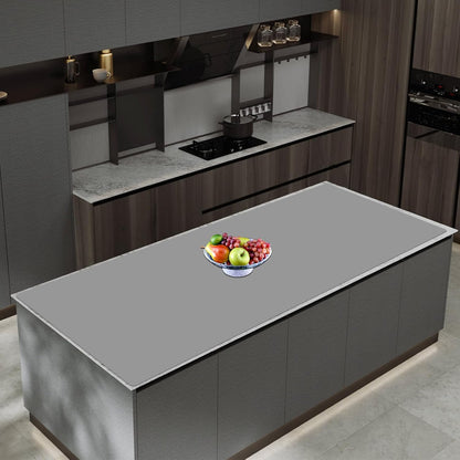 72''x16'' Extra Large Silicone Mat for Kitchen Counter, Heat Resistant Countertop Protector, Non-Slip Waterproof Kitchen Island Mat, Easy to Clean, Light Gray