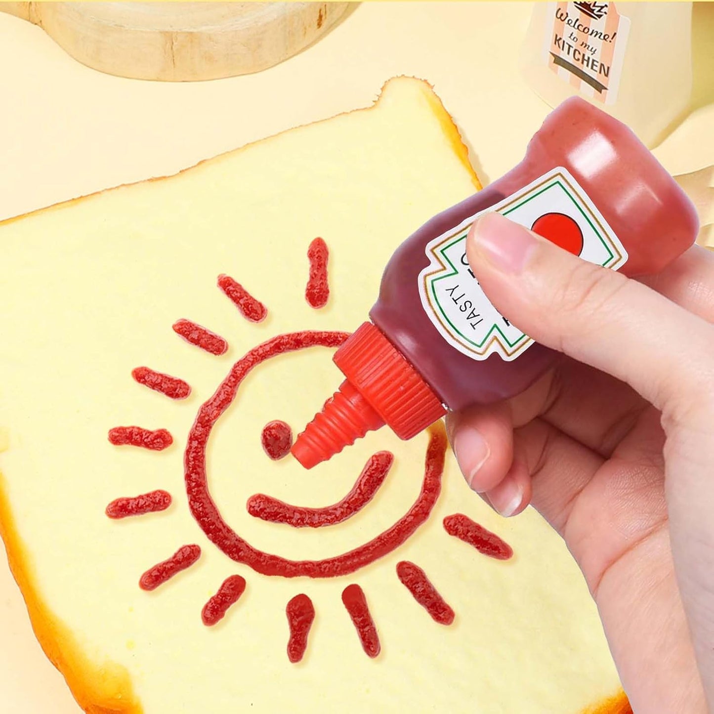 72 Pack Lunch Box Accessories, Including Mini Ketchup Bottle Bear Shaped Condiment Squeeze Bottles Small Sauce Containers Animal Food Picks for Travel Bento Box Picnic