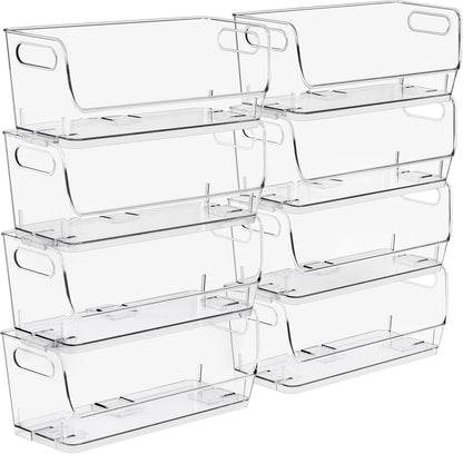 Sorbus Stackable Storage Bins Open Front - Clear Stackable Storage Bins - Pantry Bins for Storage and Organization - Acrylic Stackable Bins for Kitchen - Clear Pantry Organizer Bins (Medium 2 Pack)