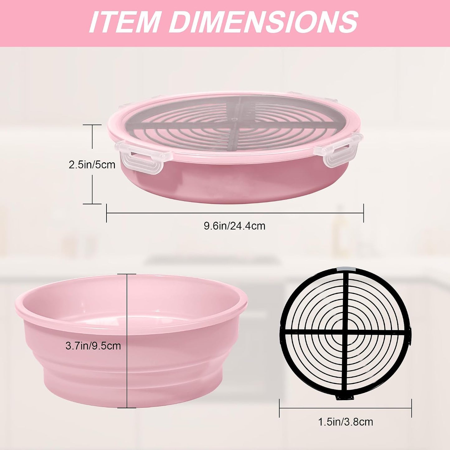 FJNATINH Collapsible Batter Bowl - Mess Free Better Breader Shaker Bowl with Lid Breading Shaker Container for Fried Fish, Fried Chicken, Onion Rings & More,No Leak,Easy to Store,Light Blue