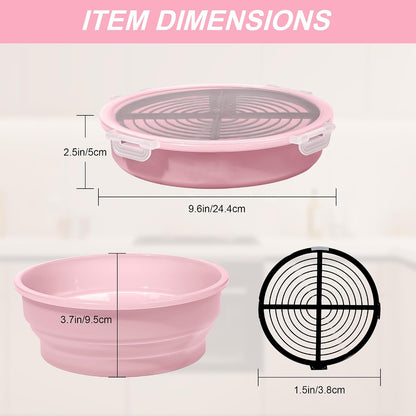 FJNATINH Collapsible Batter Bowl - Mess Free Better Breader Shaker Bowl with Lid Breading Shaker Container for Fried Fish, Fried Chicken, Onion Rings & More,No Leak,Easy to Store,Light Blue