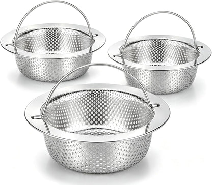 Kitchen Sink Drain Strainer & Stopper with Basket, Stainless Steel Drain Plug Cover Catcher for Food Waste - Sink Accessories for Home or Kitchen Sink Shroom Fit US Standard 3-1/2'' Drain Hole