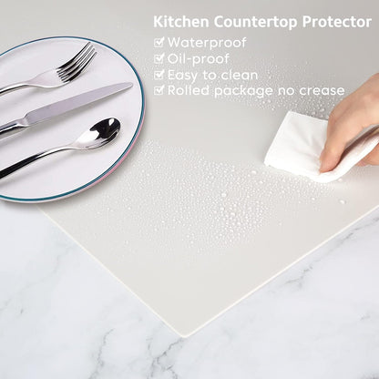 Silicone Mat Heat Resistant Mats for Countertop, Large Silicone Mats for Crafts Kitchen Counter Workbench Table protector, Size 36x24 inches Thick 2mm,Rolled Package,Light Blue