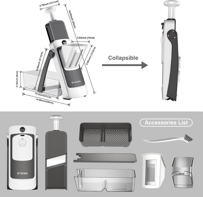 Safe Mandoline Slicer for Kitchen, Vegetable & Food Cutter, Easy to Clean