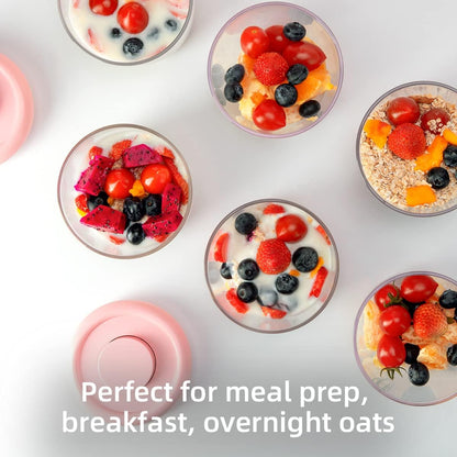 Ankou Airtight Container Set - (380ml 4 Pcs) Stackable One Button Openning Food Containers for Snacks Candy Salt Herbs Spices BPA-Free Tranparent (0.32 QT * 4)