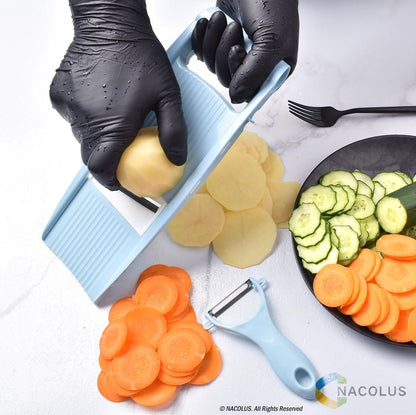 NACOLUS 5 in 1 Mandoline Slicer Vegetable Slicer Mandolin Multi Blade Potato Veggie Slicer Vegetable Cutter Julienne Shredder Potato Slicer Green
