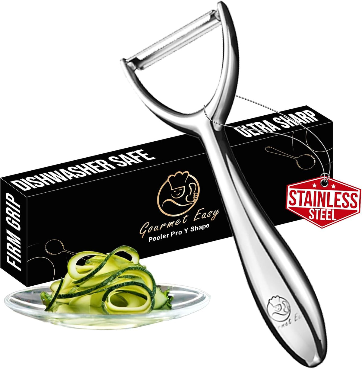 Gourmet Easy Vegetable Peeler Ultra Sharp Stainless Steel Blade (I Peeler)