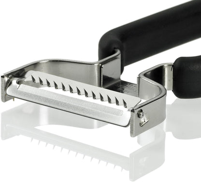 Lurch Germany Julienne Vegetable Y Peeler 5.1 x 2.3 Inches / 13 cm x 6 cm | Stainless Steel Cutter & Slicer for Carrot, Potato & Apple | Veggie Zoodles Maker | Non-slip Comfortable Handle - Black