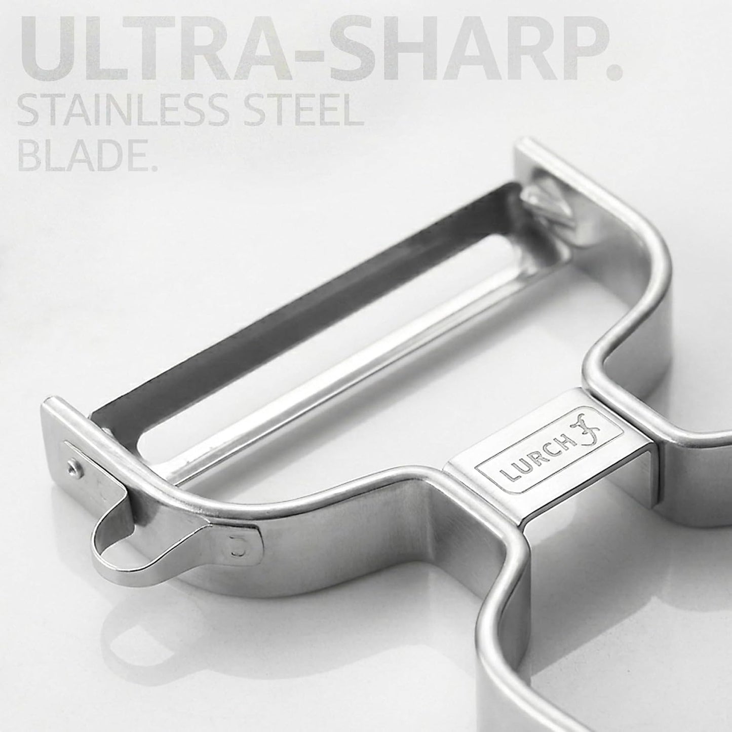 Lurch Germany Julienne Vegetable Y Peeler 5.1 x 2.3 Inches / 13 cm x 6 cm | Stainless Steel Cutter & Slicer for Carrot, Potato & Apple | Veggie Zoodles Maker | Non-slip Comfortable Handle - Black