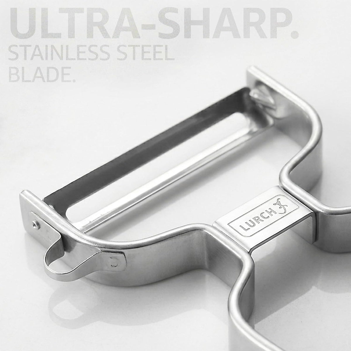 Lurch Germany Julienne Vegetable Y Peeler 5.1 x 2.3 Inches / 13 cm x 6 cm | Stainless Steel Cutter & Slicer for Carrot, Potato & Apple | Veggie Zoodles Maker | Non-slip Comfortable Handle - Black