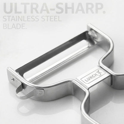 Lurch Germany Julienne Vegetable Y Peeler 5.1 x 2.3 Inches / 13 cm x 6 cm | Stainless Steel Cutter & Slicer for Carrot, Potato & Apple | Veggie Zoodles Maker | Non-slip Comfortable Handle - Black