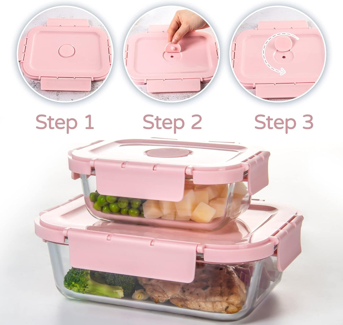 Glass Food Storage Containers 10 Pack, Meal Prep Containers with Snap Locking Lids Airtight Built in Air Vents, Glass Lunch Containers, Microwave/Dishwasher Safe, Navy Blue