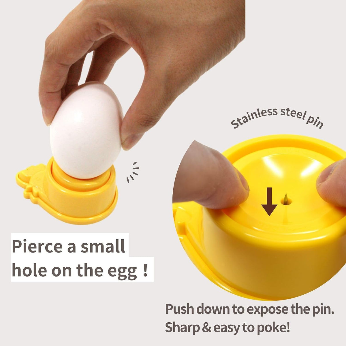 Egg Piercer for Hard Boiled Eggs Prep, Prevents Shell Cracking, Seki Japan