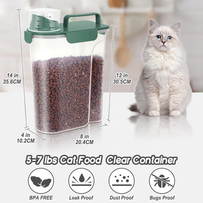LEAWALK 5Lbs Airtight Cat Dog Food Storage Container with Upgraded Large Nozzle BPA-Free, Pet Food Storage Containers for Rice, Grain, Pet Food, Flour, Dog Treat Storage (Dark Gray, 5L-1pack)
