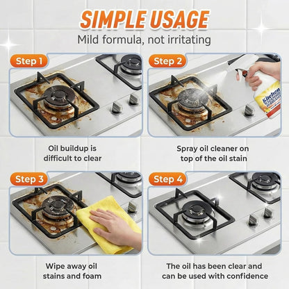 237ml Foam Cleaner Heavy Duty Degreaser Spray, Grease Cleaner Heavy Duty for Kitchen, Multipurpose Kitchen Degreaser Cleaner for Glass Cooktop, Gas Stove Top Cleaner, Air Fryer, BBQ Grill (1 Pack)