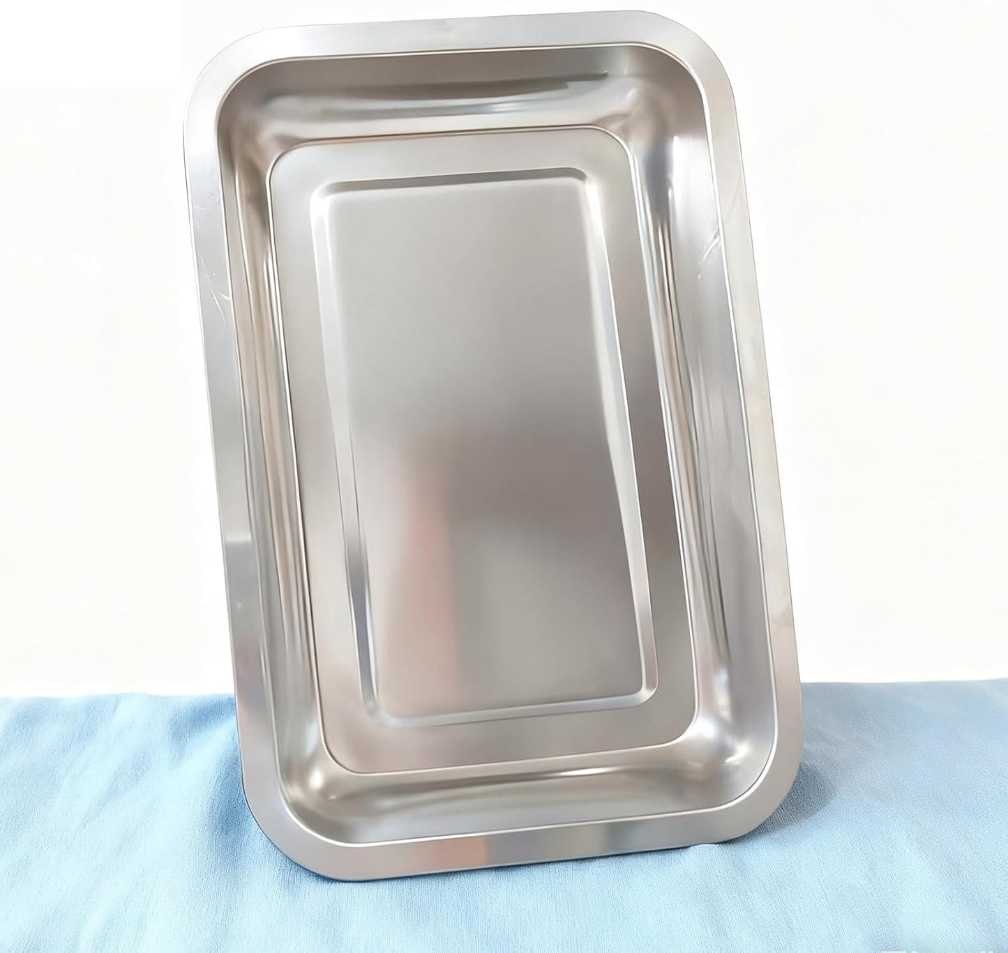 3 Pack Stainless Steel Breading Trays Set,Breading Pans for Marinating, and Prepping Meat Chicken and Fish 10.4" x 7.7" x 1.9"