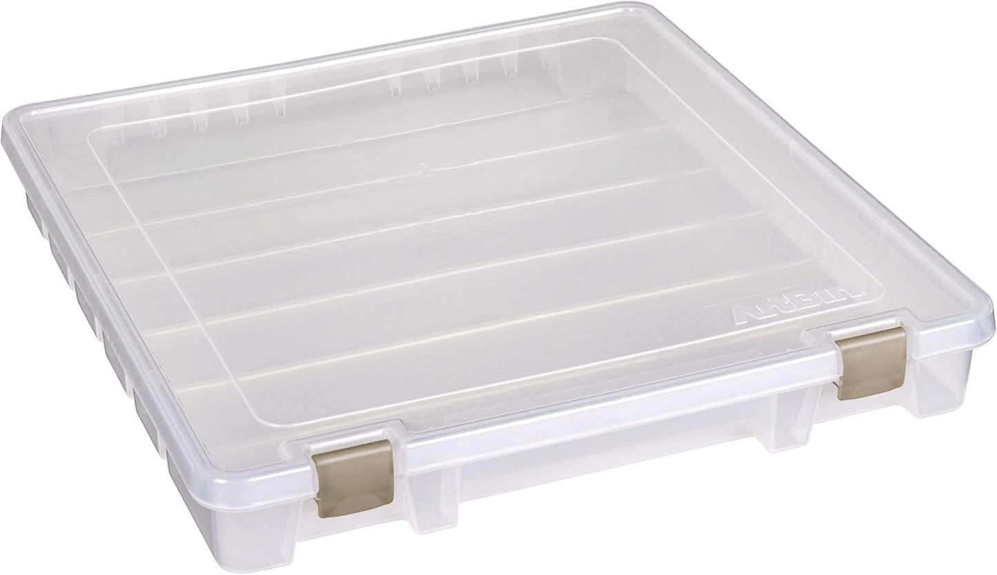 ArtBin 9101AB Super Satchel Slim with Removable Dividers, Art & Craft Organizer, [1] Plastic Storage Case, Clear, Divided Compartments