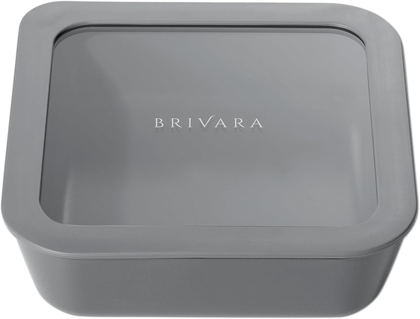 Ceramic Coated Glass Food Storage Container | No PTFE, PFOA, PFAS, and BPA | Reusable Non Toxic Meal Prep Container with Glass Lid | Easy To Store | 3 Cup Rectangle [Onyx]