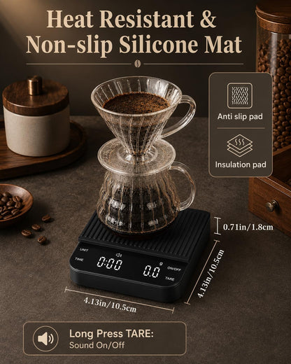 Espresso Coffee Scale with Timer, 0.1g Precision Mini Scale