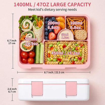 rockpapa Kids Lunch Box Set with 14oz Insulated Water Bottle & Lunch Bag, Leakproof 5.5 Cups Bento Box for School & Children, BPA-Free, Microwave Safe for Boys Girls (Grey Constr Turcks)