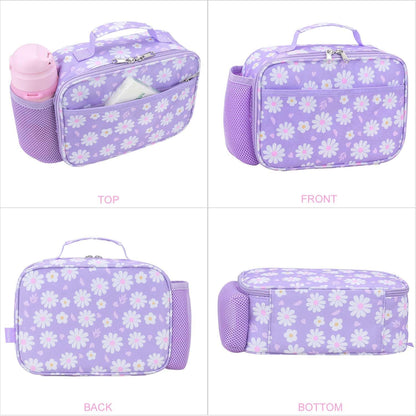 RHCPFOVR Kids Lunch Bag - Insulated Lunch Box for Boys Girls,Washable Lunch Bag and Reusable Toddler Leak-proof Lunchbox for School and Daycare - Colors A
