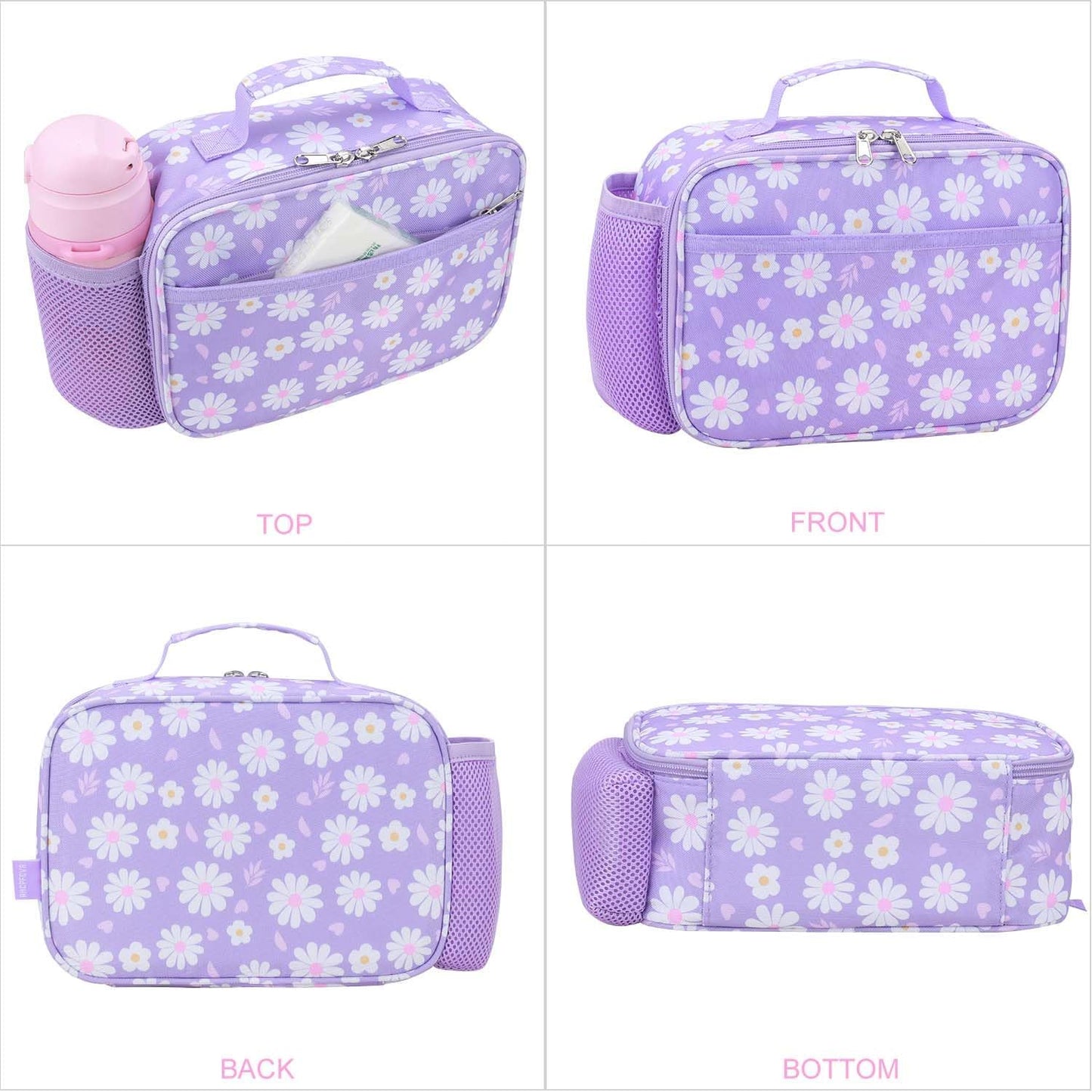 RHCPFOVR Kids Lunch Bag - Insulated Lunch Box for Boys Girls,Washable Lunch Bag and Reusable Toddler Leak-proof Lunchbox for School and Daycare - Colors B