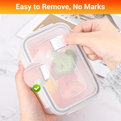 Segarty Food Label Stickers, 300 Pcs Blank Expiration Date Stickers to Write On, with 1 Black Pen, Waterproof Removable Freezer Labels for Glass Spice Jars, Canister, Food Container