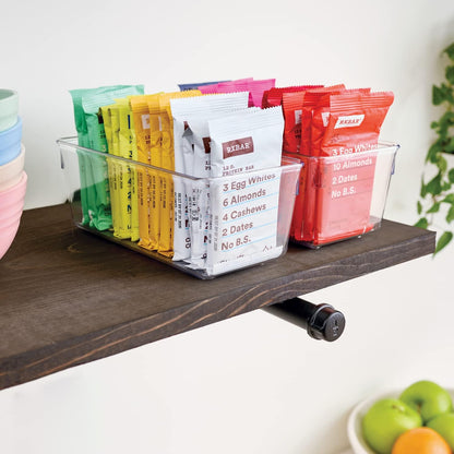 iDesign Plastic Drawer Organizer for Kitchen, Bathroom, and Desk Drawers, Set of 2, Clear