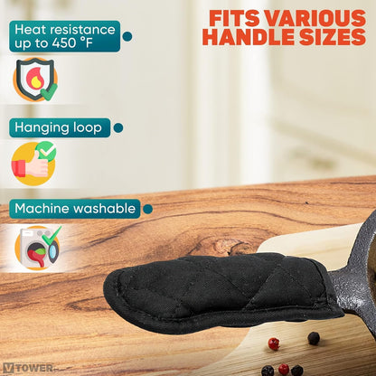 Cast Iron Skillet Handle Covers - 2Pcs Iron Skillet Heat Resistant Kitchen Pan Covers for Cooking Cast Accessories - Pot Handle Heat Resistant Sleeves Accessories