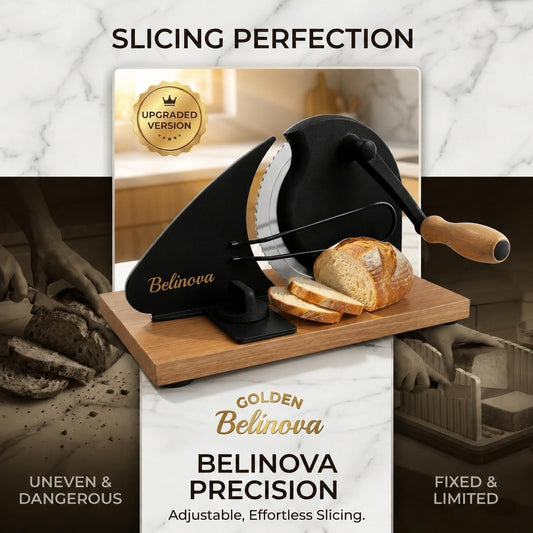 Sourdough Bread Slicer, Adjustable Thickness, Hand Crank