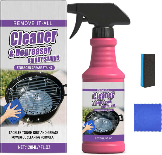 Fast-Acting Heavy Duty Grill Degreaser Spray – BBQ Grill Cleaner for Outdoor & Kitchen, Removes Stubborn Grease & Burnt-On Residue, Multi-Surface for Stainless Steel, Oven Racks & Griddles