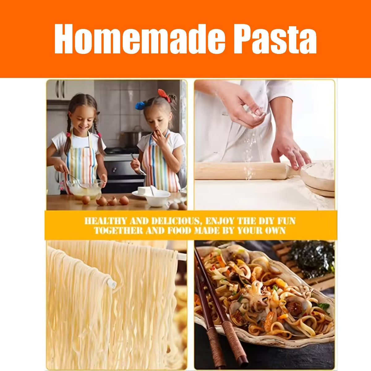 16PCS Pasta Making Tools Set Include 1 Pasta Drying Rack 1 Gnocchi Board 1 Dough Scraper 1 stainless steel Rolling Pin 4 Ravioli Maker Cutter 2 Dumpling Maker Tool 1 Noodle Cutter For Homemade Pasta