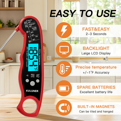 KULUNER Digital Instant Read Meat Thermometer for Cooking, Food,Grill