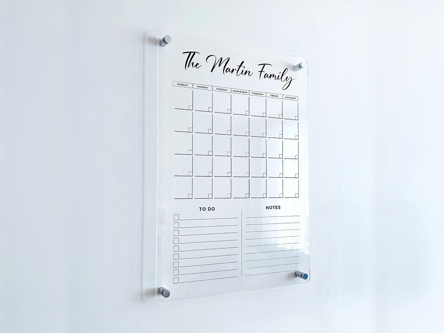 Acrylic Family Planner Wall Calendar - Personalized Calendar 2026, Personalized Dry Erase Board, Monthly and Weekly Planner, New Home Gift, Housewarming Gift