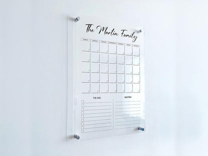 Acrylic Family Planner Wall Calendar - Personalized Calendar 2026, Personalized Dry Erase Board, Monthly and Weekly Planner, New Home Gift, Housewarming Gift